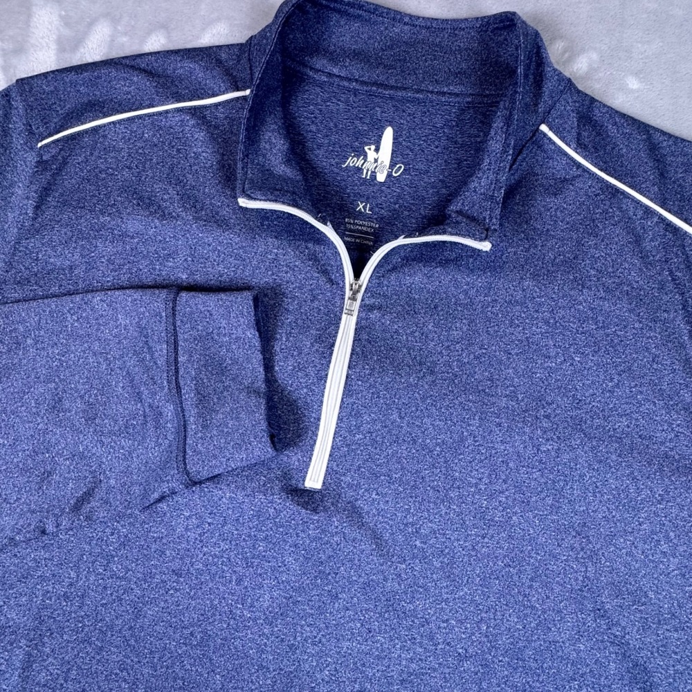 Johnnie-O Mens XL Heather Blue Quarter Zip Performance Pullover JPMorgan Golf
